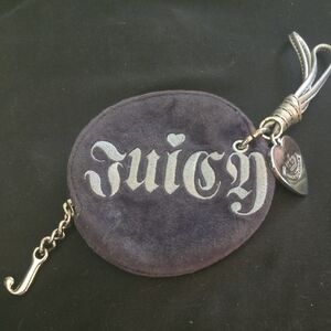 Juicy Couture Silver and Blue Velvet Pouch